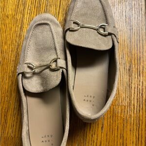 A New Day Taupe Loafers with Gold Hardware